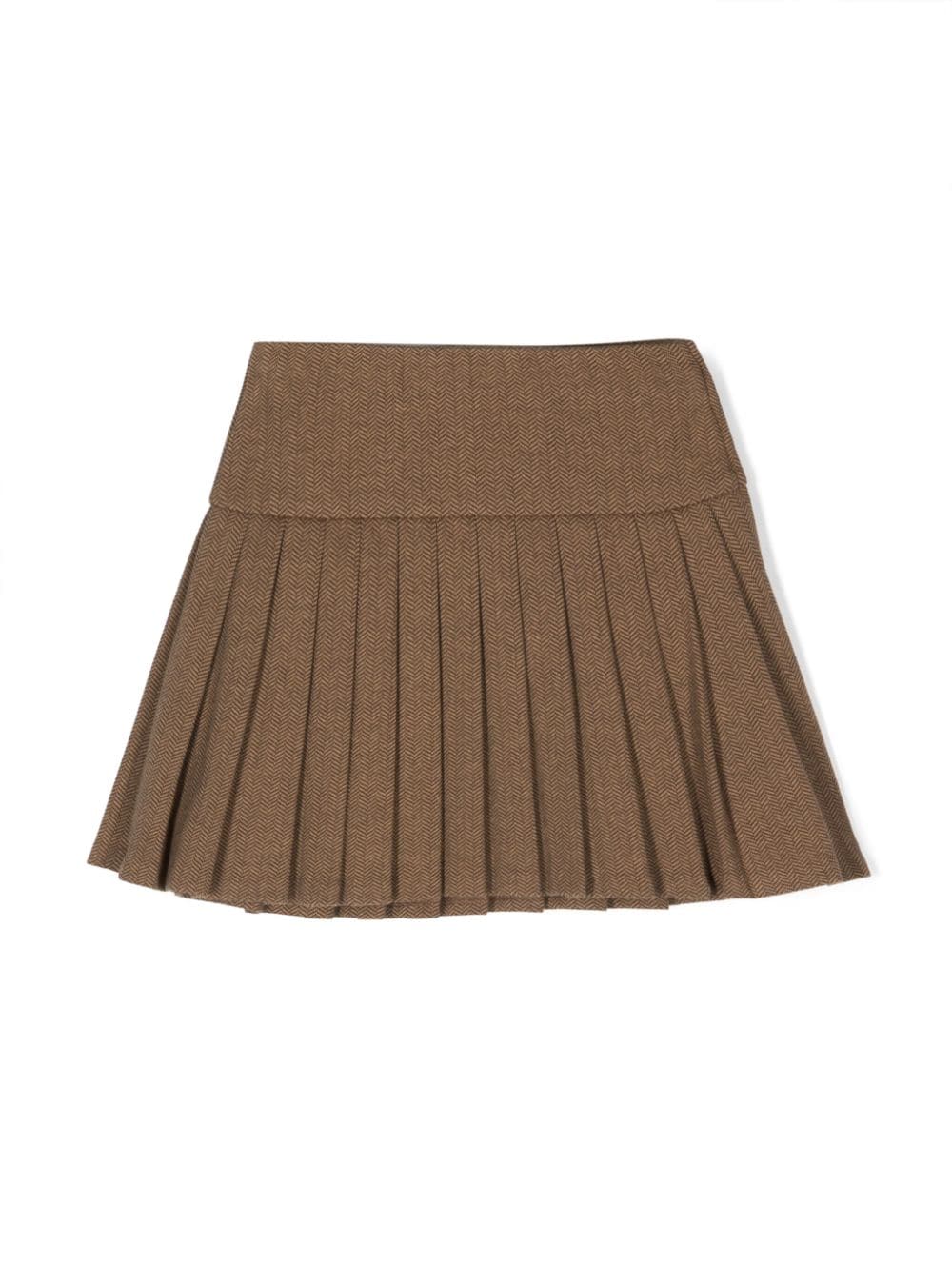 Ralph Lauren Kids chevron-knit pleated skirt - Brown von Ralph Lauren Kids