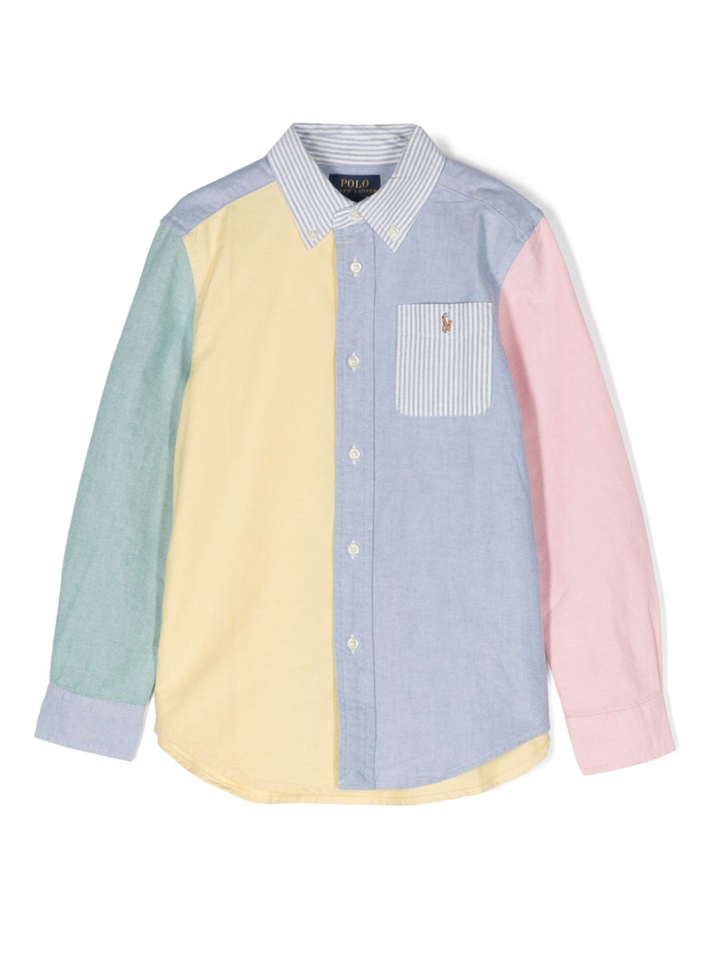 Ralph Lauren Kids colour-block cotton shirt - Blue von Ralph Lauren Kids