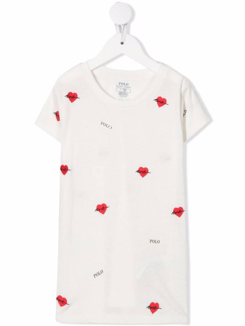 Ralph Lauren Kids cotton embroidered-heart T-shirt - White von Ralph Lauren Kids