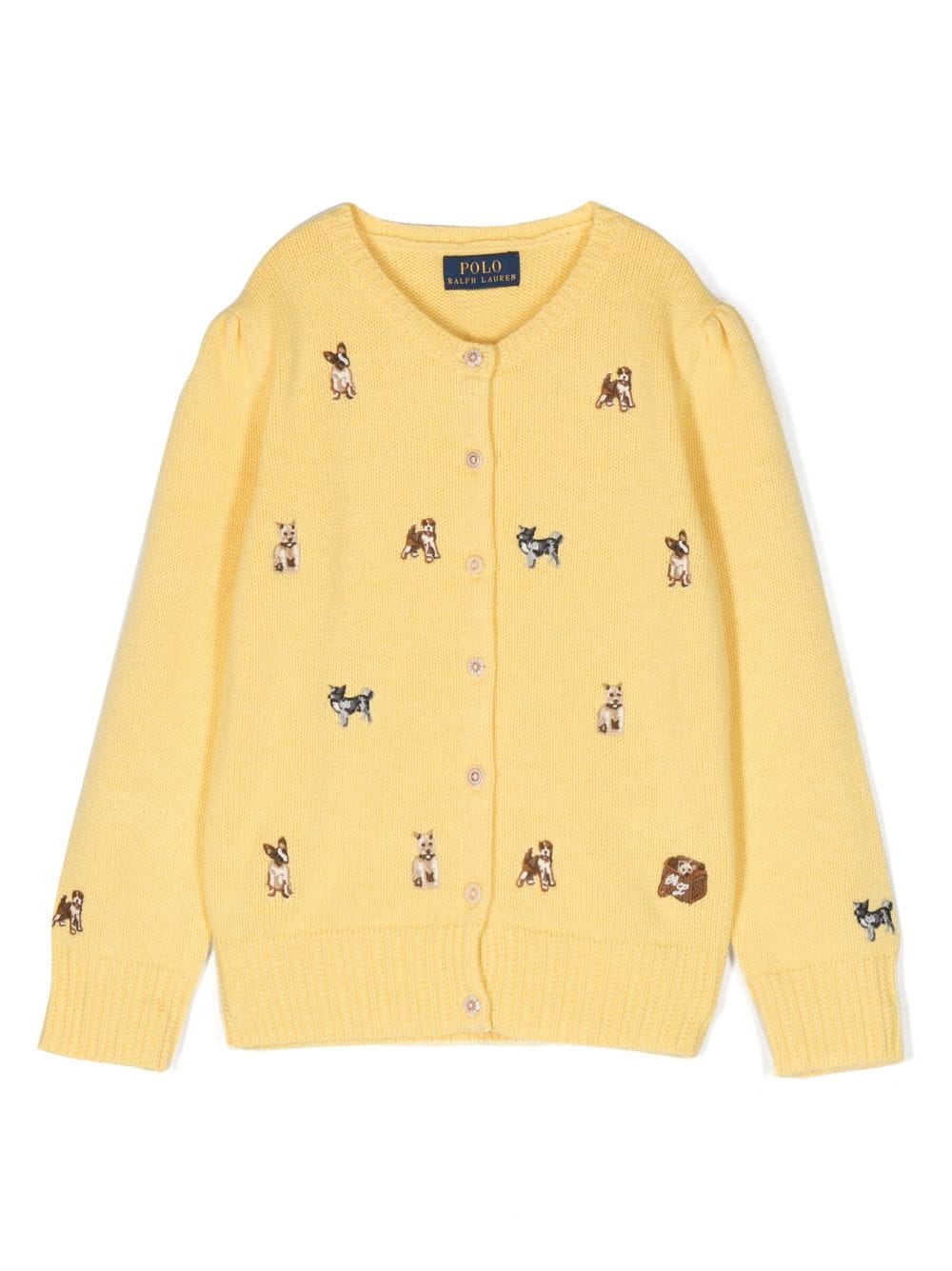 Ralph Lauren Kids dog-embroidered buttoned cardigan - Yellow von Ralph Lauren Kids