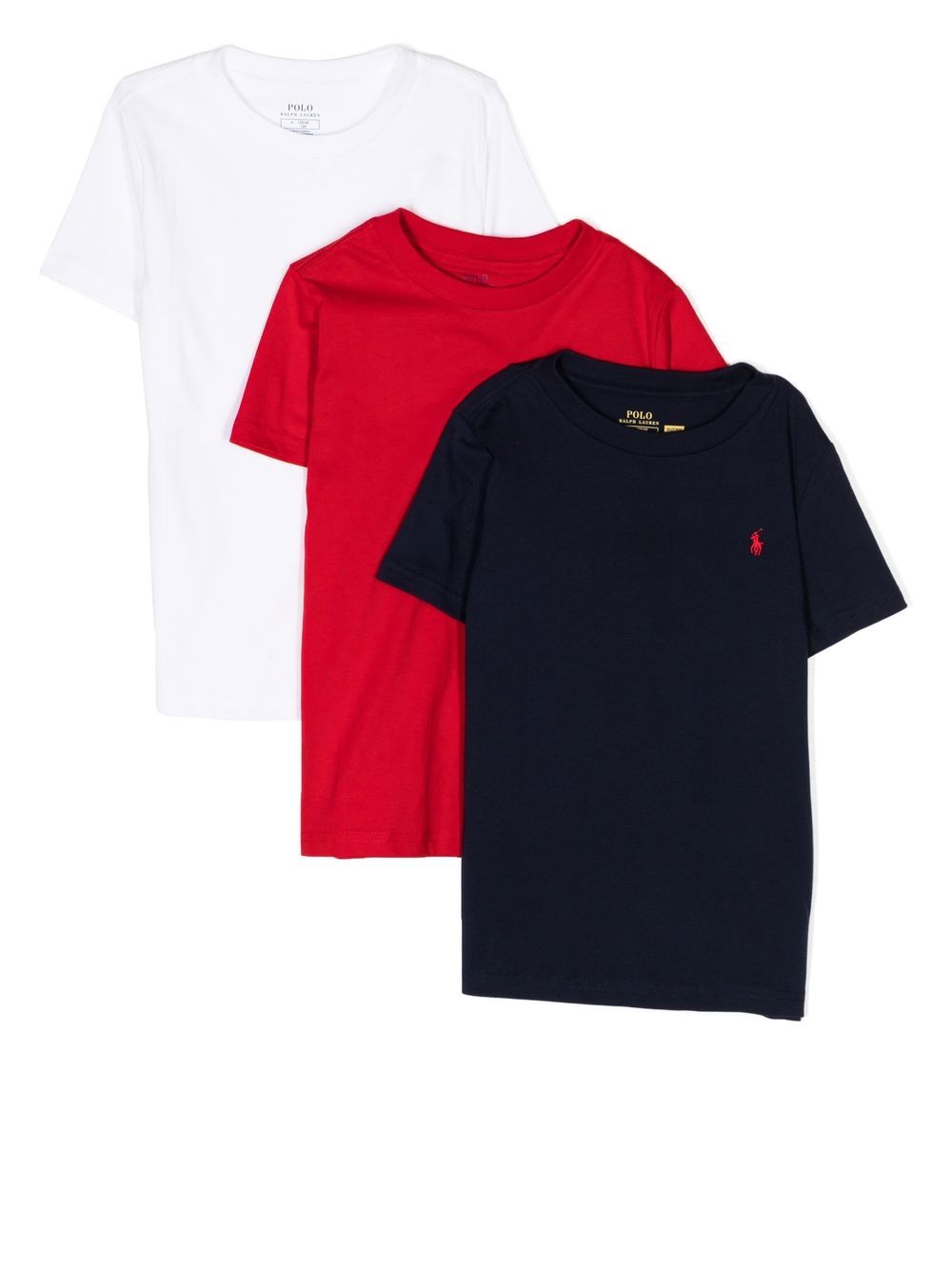 Ralph Lauren Kids embroidered-logo cotton T-shirt (pack of 3) - Multicolour von Ralph Lauren Kids