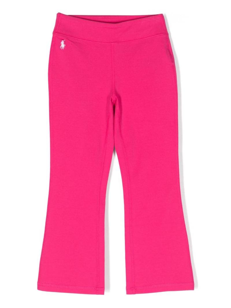 Ralph Lauren Kids embroidered-logo flared leggings - Pink von Ralph Lauren Kids