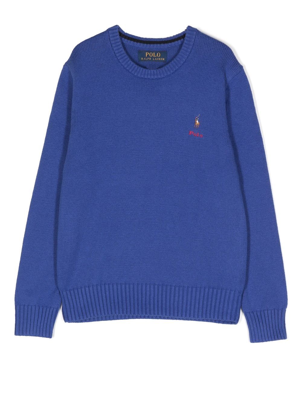 Ralph Lauren Kids embroidered-logo knitted jumper - Blue von Ralph Lauren Kids