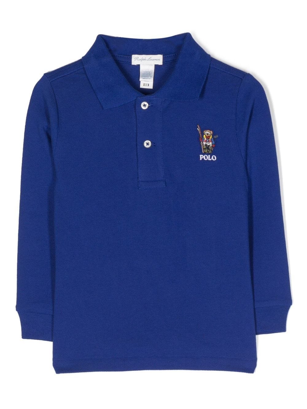 Ralph Lauren Kids embroidered-logo long-sleeve polo shirt - Blue von Ralph Lauren Kids