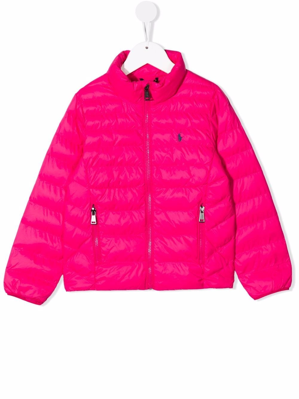 Ralph Lauren Kids embroidered-logo padded jacket - Pink von Ralph Lauren Kids