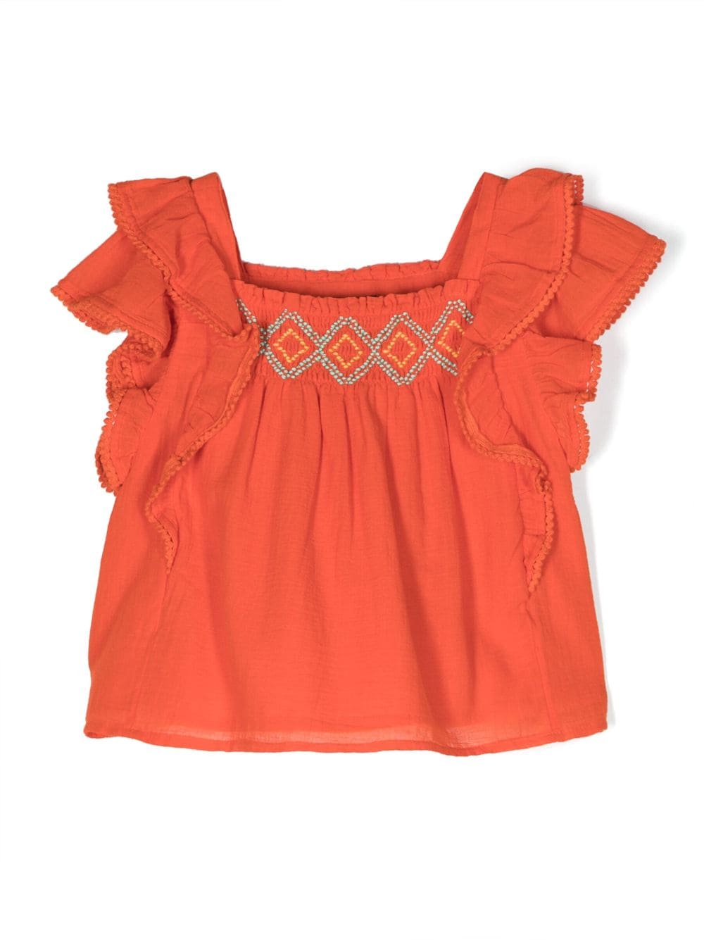 Ralph Lauren Kids embroidered ruffled blouse - Orange von Ralph Lauren Kids