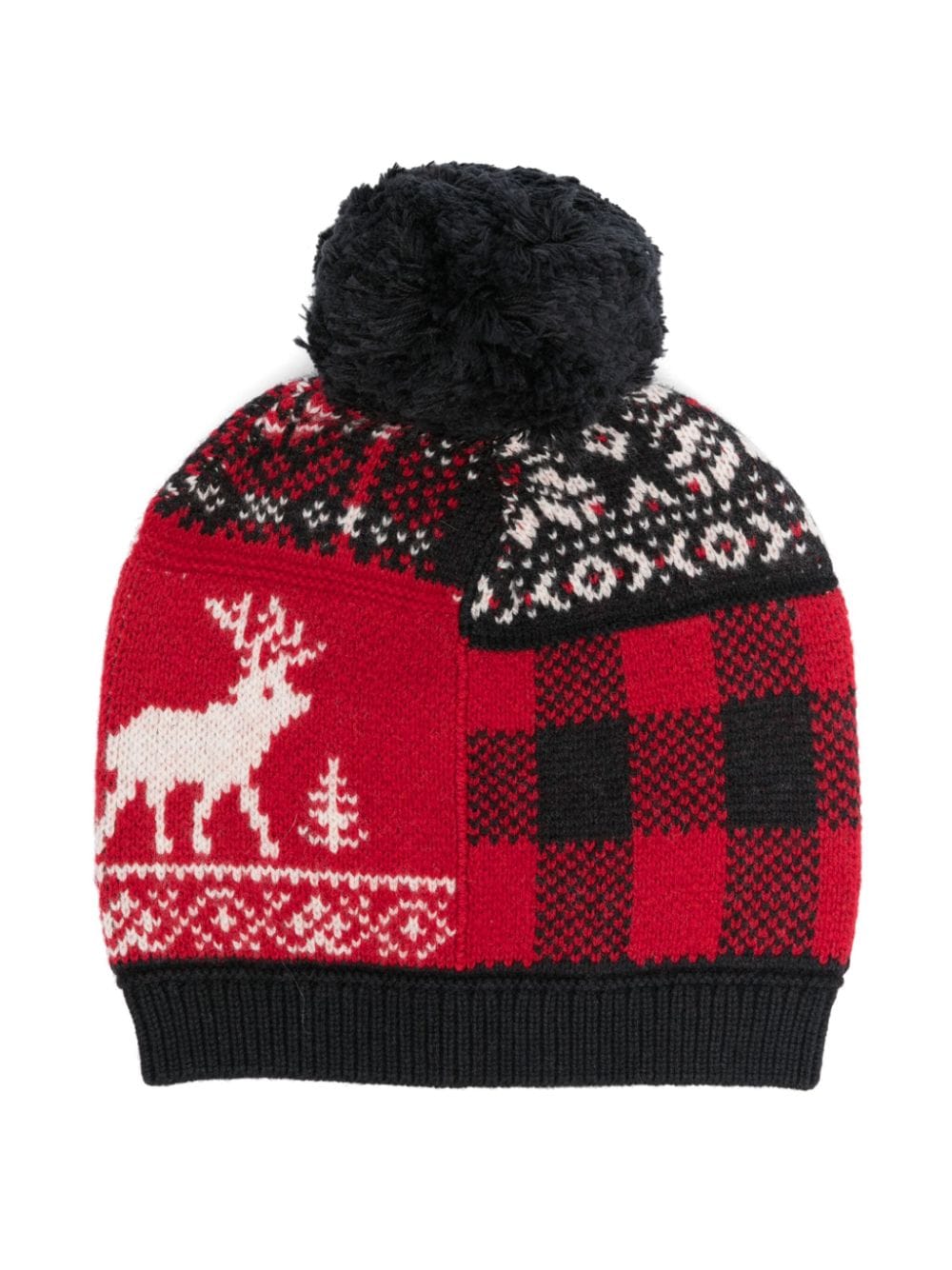 Ralph Lauren Kids fair isle-knit pompom beanie - Black von Ralph Lauren Kids