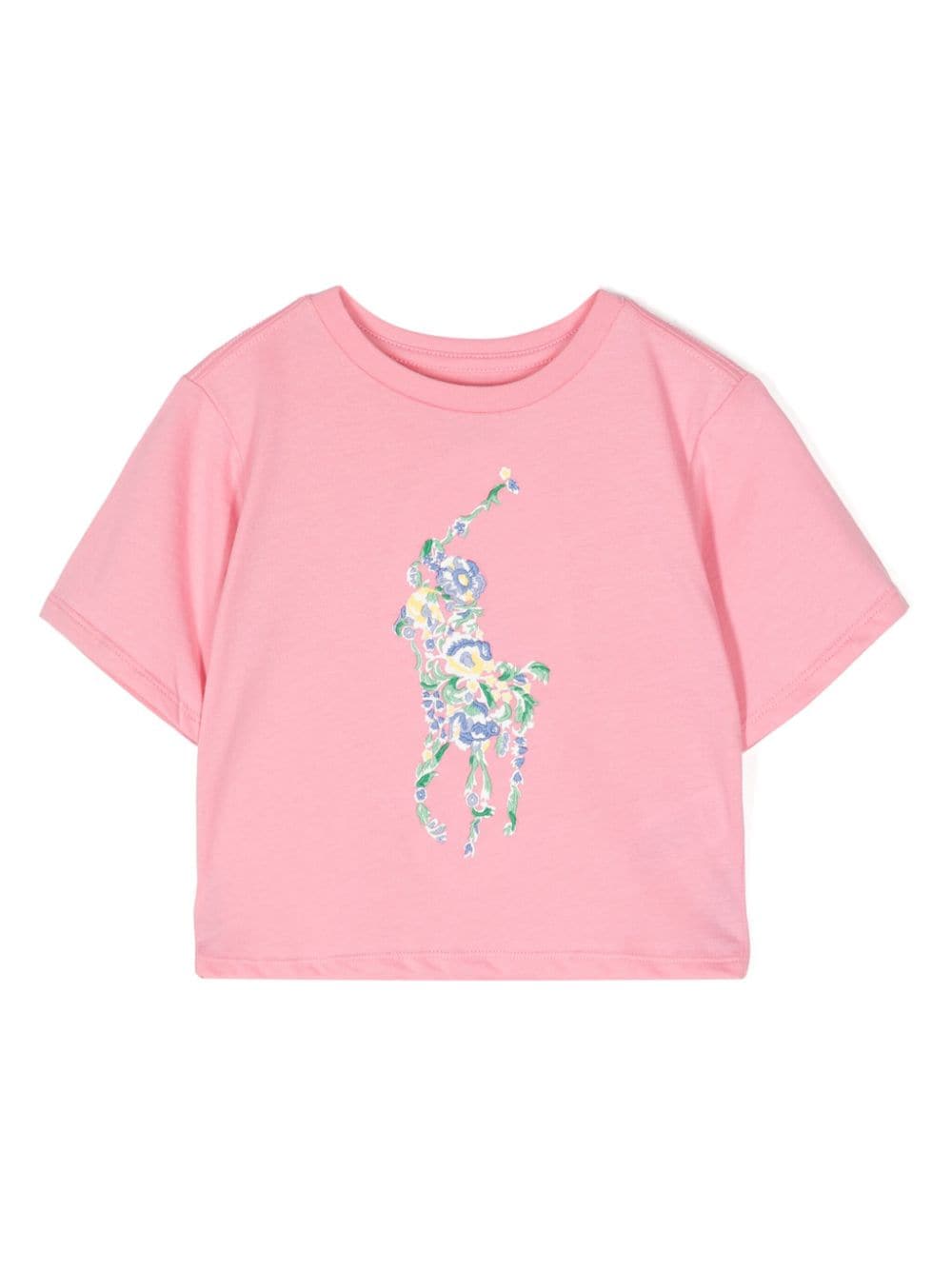 Ralph Lauren Kids floral-embroidered cotton T-shirt - Pink von Ralph Lauren Kids