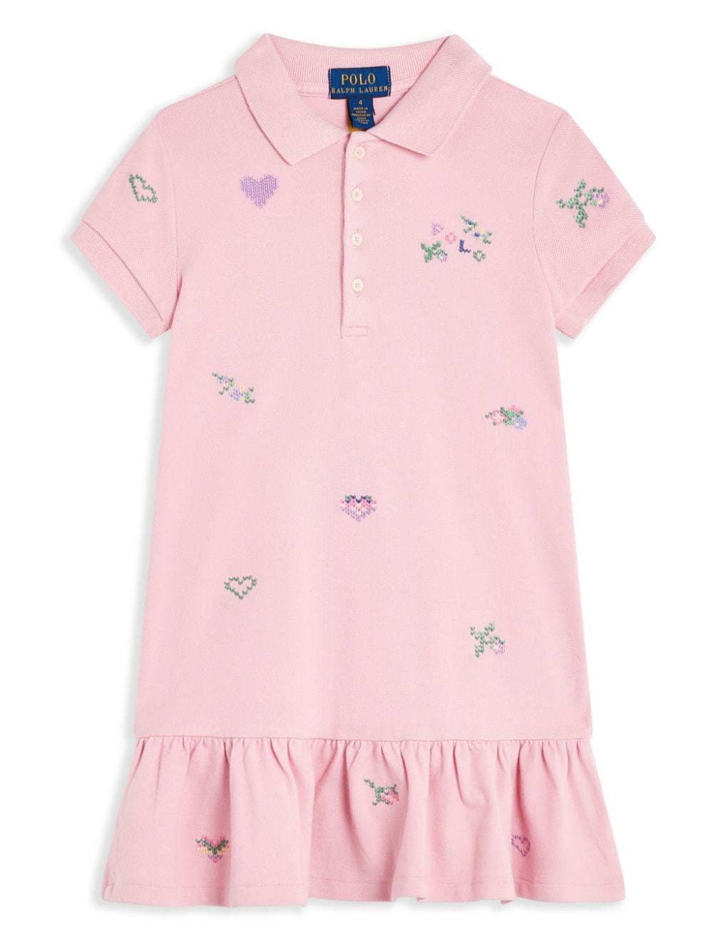 Ralph Lauren Kids floral-embroidered polo dress - Pink von Ralph Lauren Kids