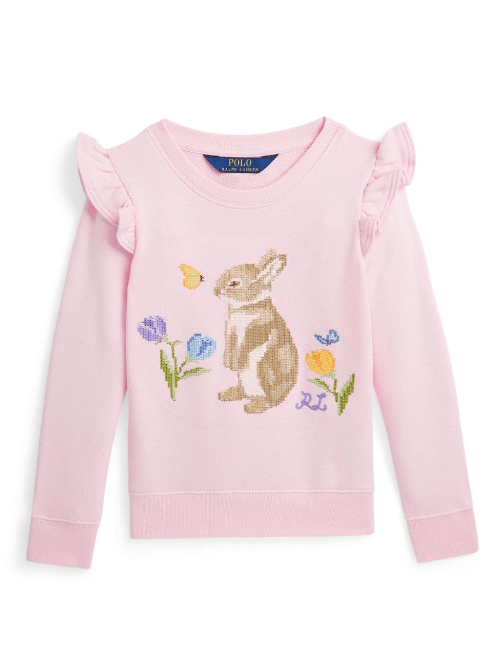 Ralph Lauren Kids graphic-print ruffle-detail sweatshirt - Pink von Ralph Lauren Kids