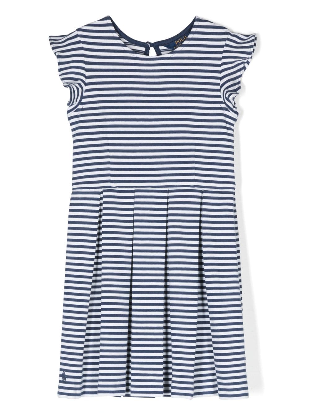 Ralph Lauren Kids horizontal-stripe pleated dress - White von Ralph Lauren Kids