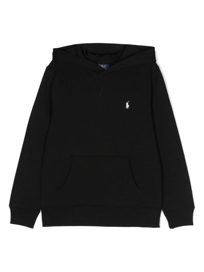 Ralph Lauren Kids logo-embroidered cotton-blend hoodie - Black von Ralph Lauren Kids