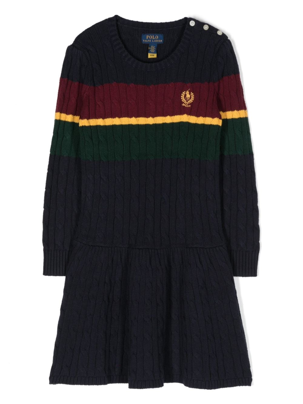 Ralph Lauren Kids logo-embroidered knitted dress - Blue von Ralph Lauren Kids