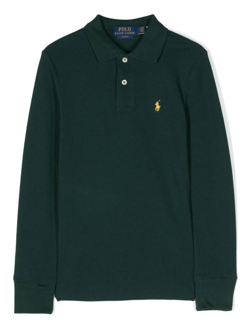 Ralph Lauren Kids logo-embroidered long-sleeve polo shirt - Green von Ralph Lauren Kids