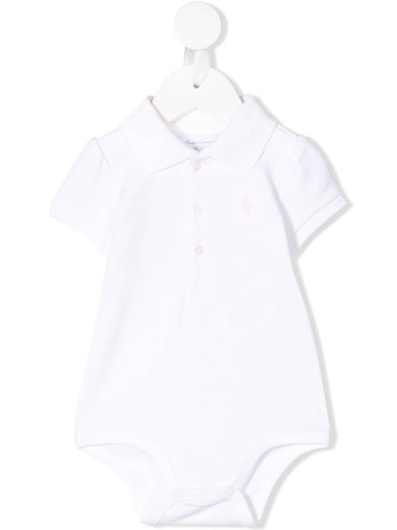 Ralph Lauren Kids logo embroidered polo bodysuit - White von Ralph Lauren Kids