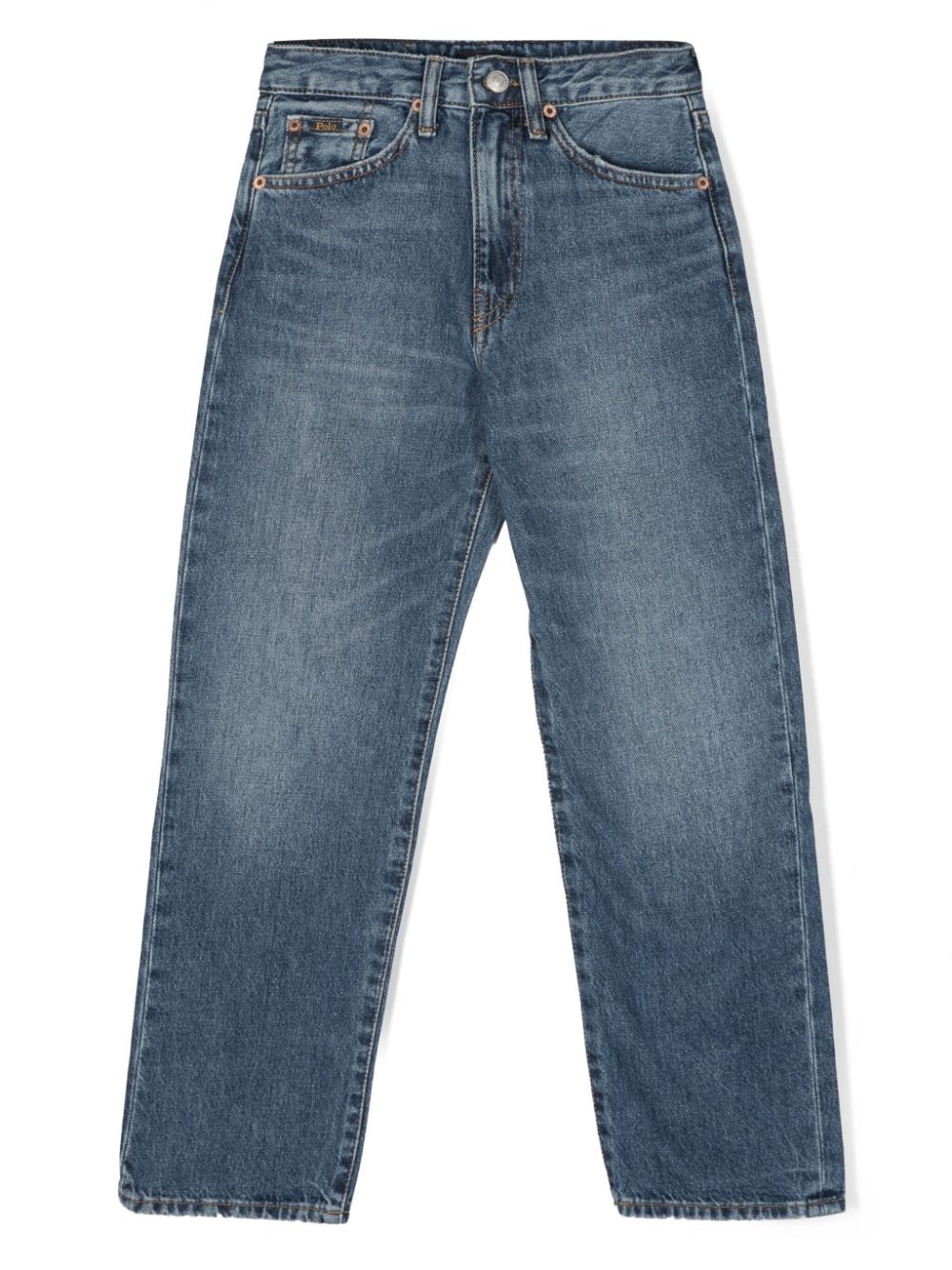 Ralph Lauren Kids logo-patch straight-leg jeans - Blue von Ralph Lauren Kids