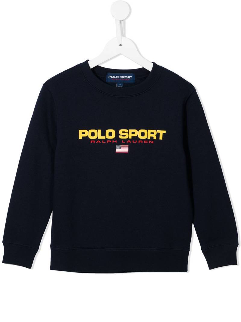 Ralph Lauren Kids logo-print crew neck sweatshirt - Blue von Ralph Lauren Kids