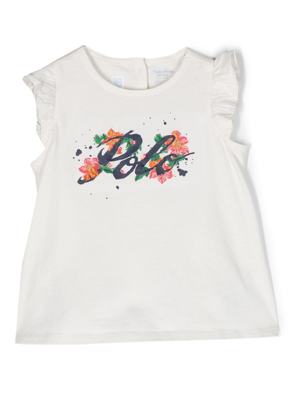 Ralph Lauren Kids logo-print ruffled T-shirt - White