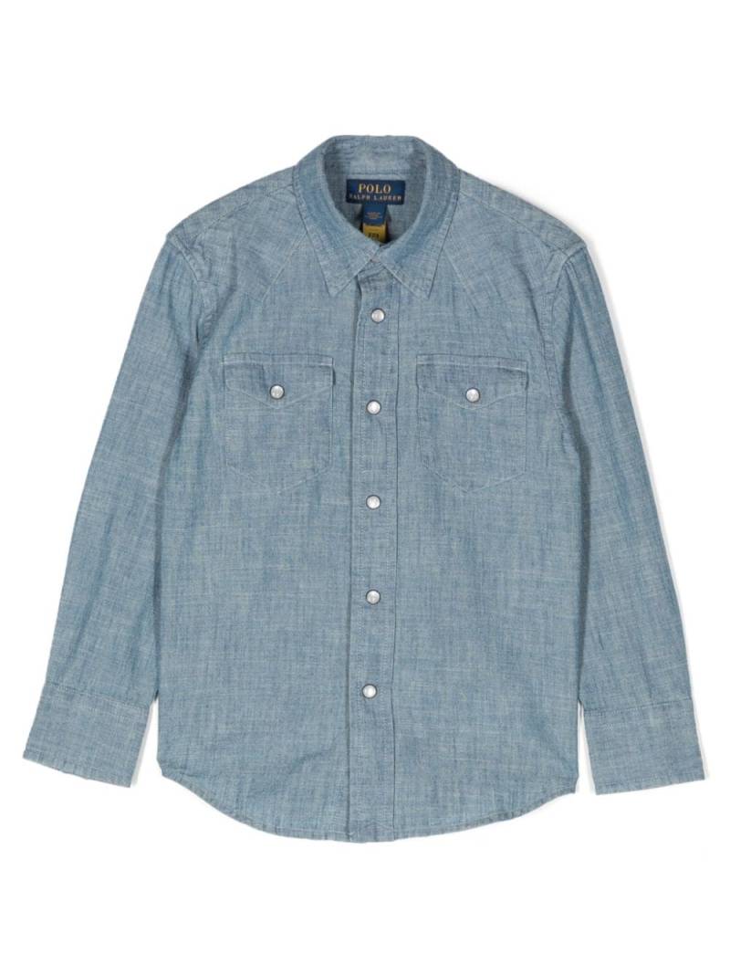 Ralph Lauren Kids long-sleeve chambray shirt - Blue von Ralph Lauren Kids