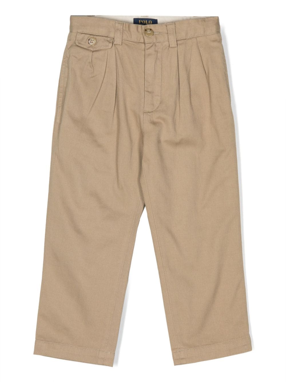 Ralph Lauren Kids pleat-detail cotton trousers - Brown von Ralph Lauren Kids