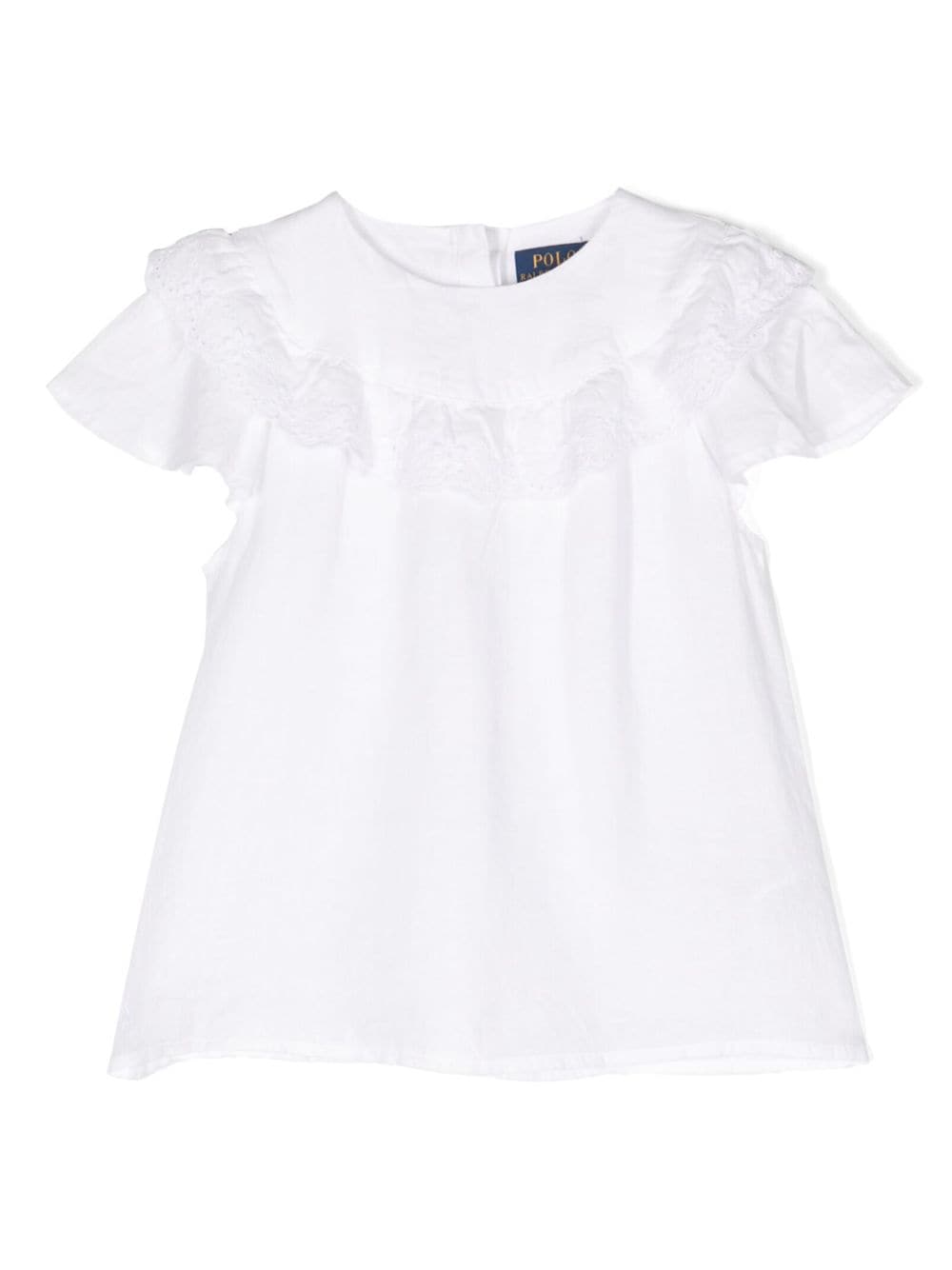 Ralph Lauren Kids ruffled-detail linen blouse - White von Ralph Lauren Kids