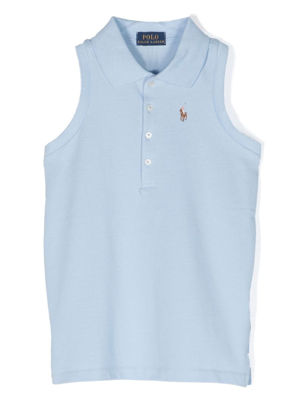 Ralph Lauren Kids sleeveless cotton polo shirt - Blue von Ralph Lauren Kids