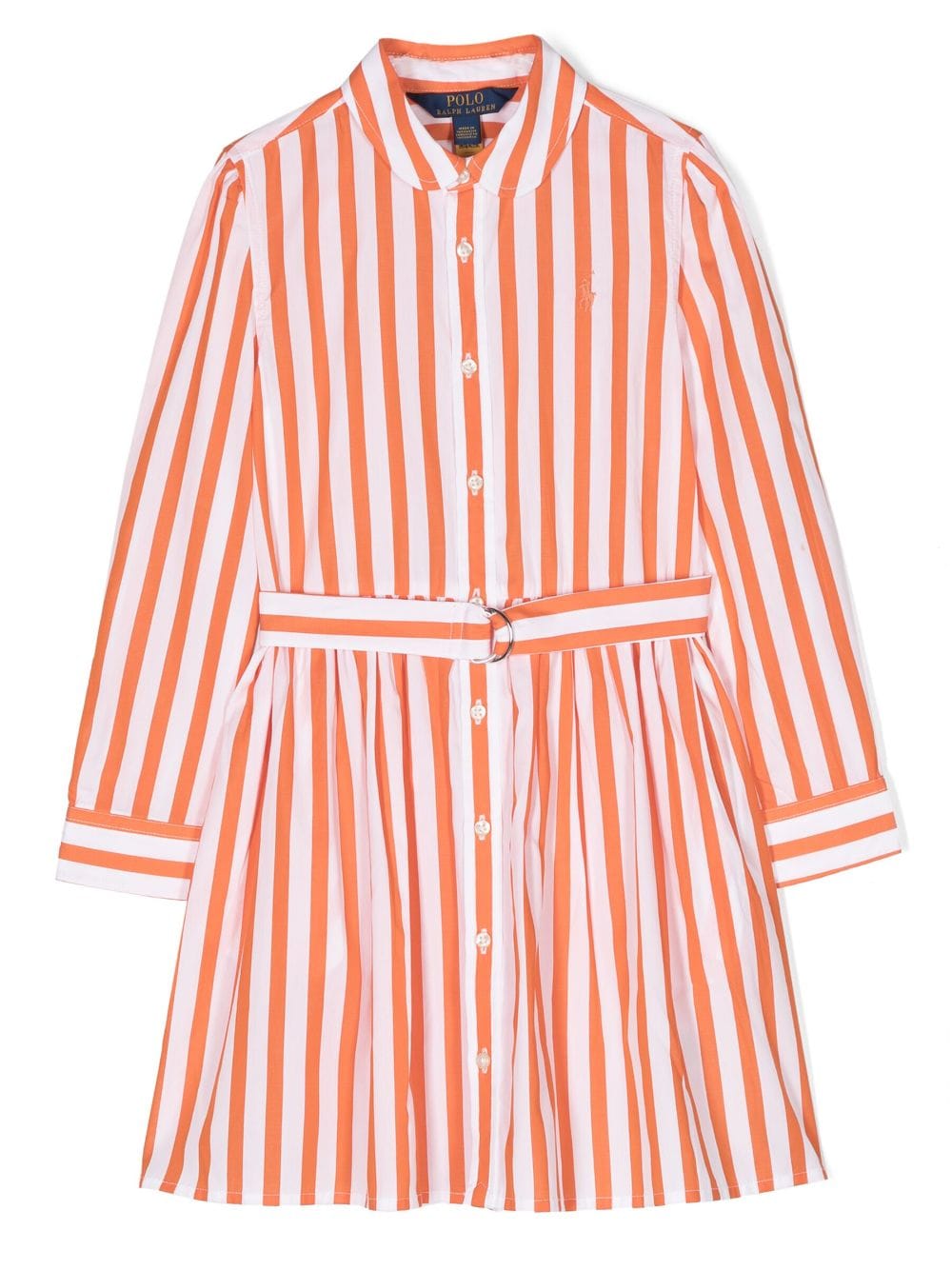 Ralph Lauren Kids stripe-print belted dress - Orange von Ralph Lauren Kids
