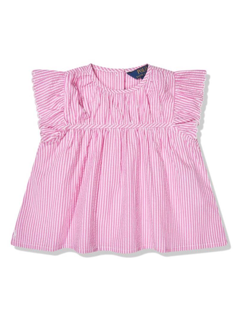 Ralph Lauren Kids stripe-print cotton blouse - Pink von Ralph Lauren Kids