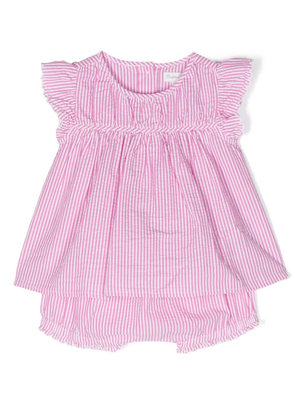 Ralph Lauren Kids striped blouse and shorts set - Pink von Ralph Lauren Kids