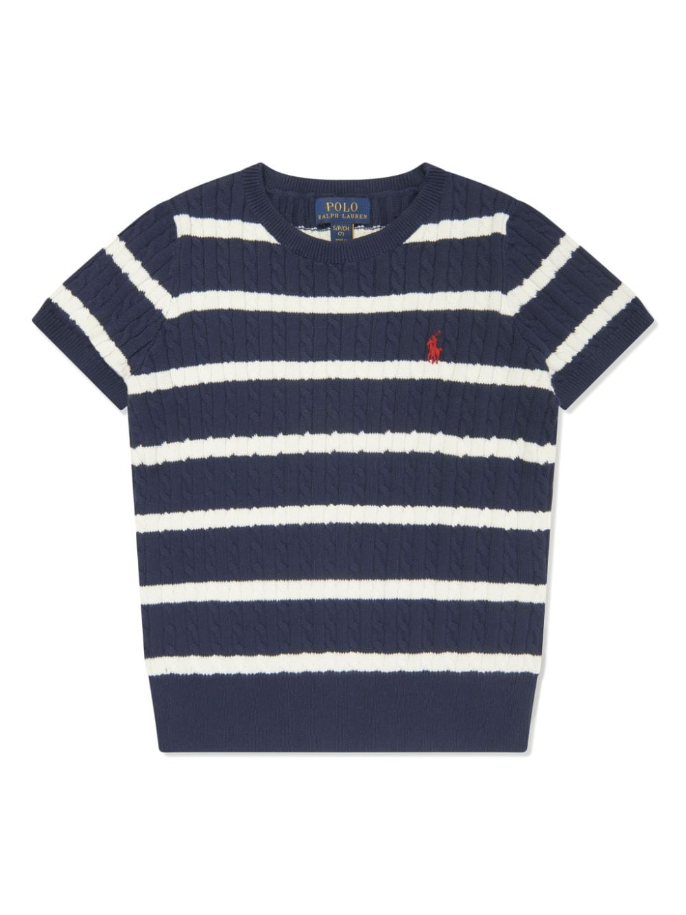 Ralph Lauren Kids striped cable-knit jumper - Blue von Ralph Lauren Kids
