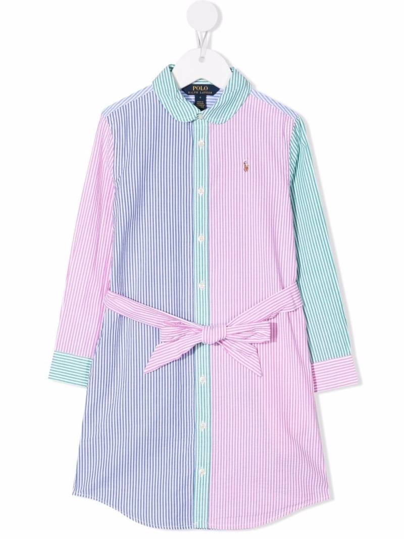 Ralph Lauren Kids striped colour-block shirt dress - Pink von Ralph Lauren Kids