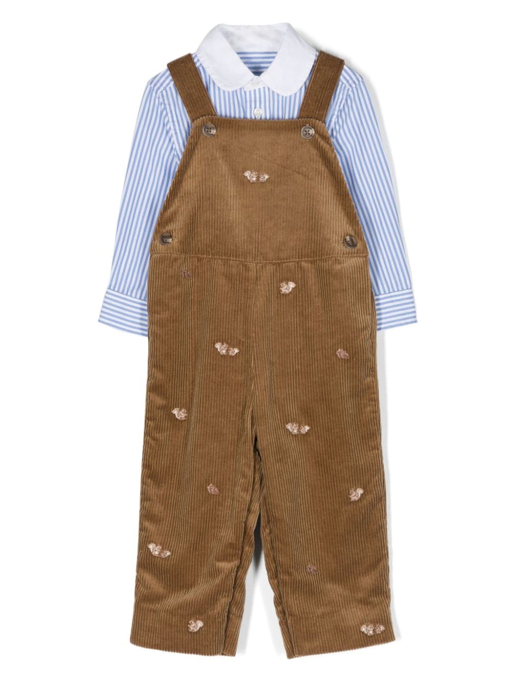 Ralph Lauren Kids striped cotton corduroy trousers set - Brown von Ralph Lauren Kids