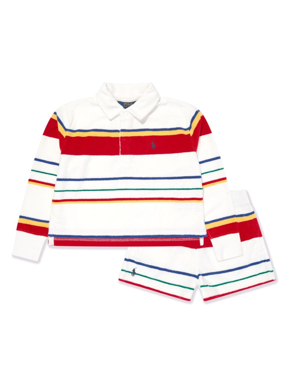 Ralph Lauren Kids striped terry polo and shorts set - White von Ralph Lauren Kids