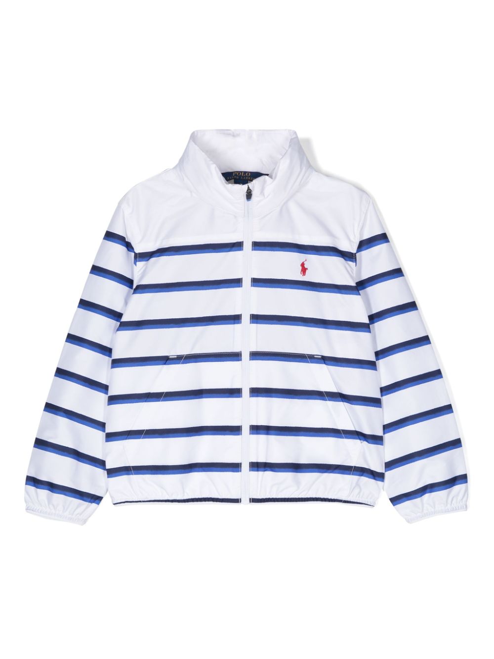 Ralph Lauren Kids striped waterproof jacket - White von Ralph Lauren Kids