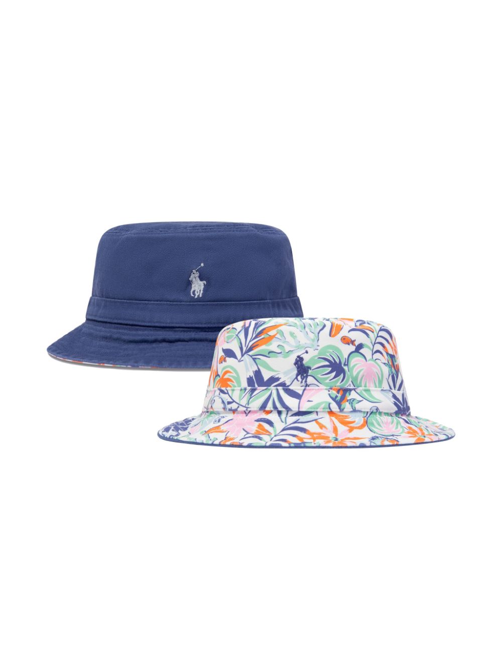 Ralph Lauren Kids tropical-print reversible bucket hat - Blue von Ralph Lauren Kids