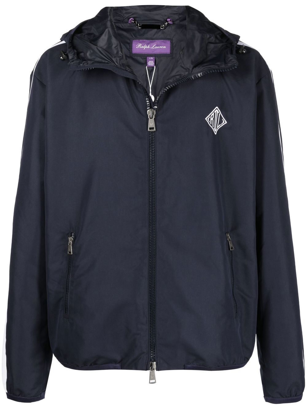 Ralph Lauren Purple Label Essex monogram hooded windbreaker jacket - Blue von Ralph Lauren Purple Label