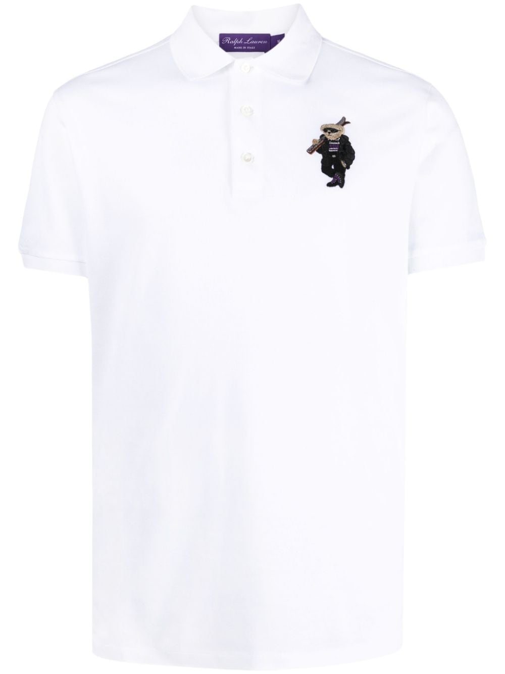 Ralph Lauren Purple Label Polo Bear-embroidered polo shirt - White von Ralph Lauren Purple Label