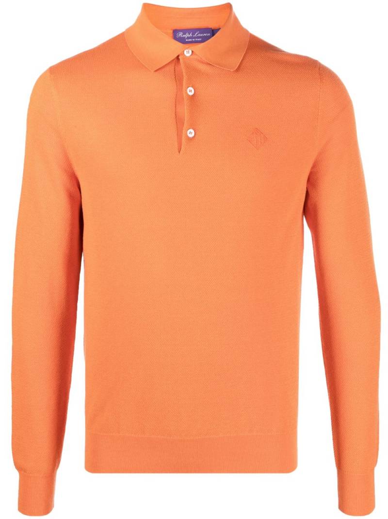 Ralph Lauren Purple Label cotton-silk-blend polo shirt - Orange von Ralph Lauren Purple Label