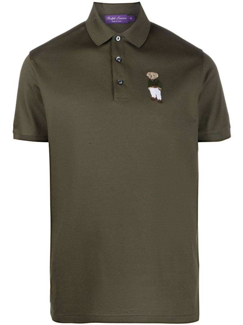 Ralph Lauren Purple Label embroidered-bear polo shirt - Green von Ralph Lauren Purple Label