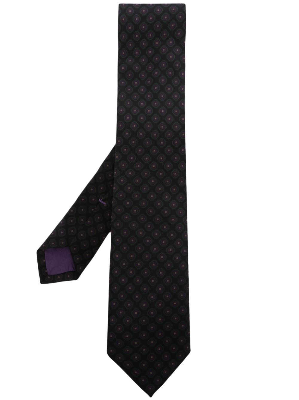 Ralph Lauren Purple Label geometric-pattern print silk tie - Black von Ralph Lauren Purple Label