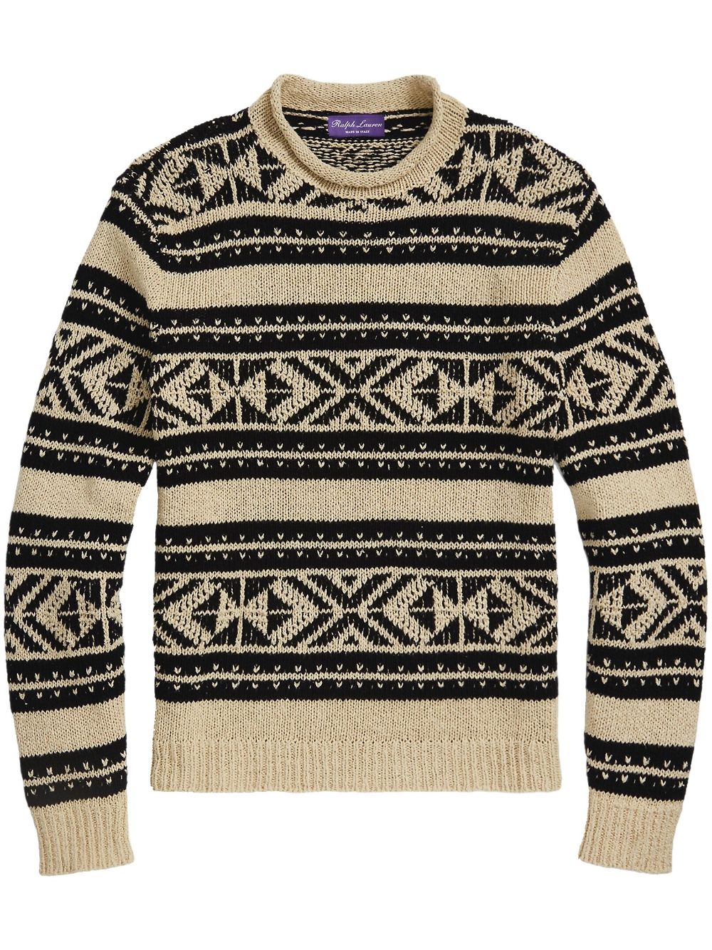 Ralph Lauren Purple Label geometric-pattern round-neck jumper - Neutrals von Ralph Lauren Purple Label