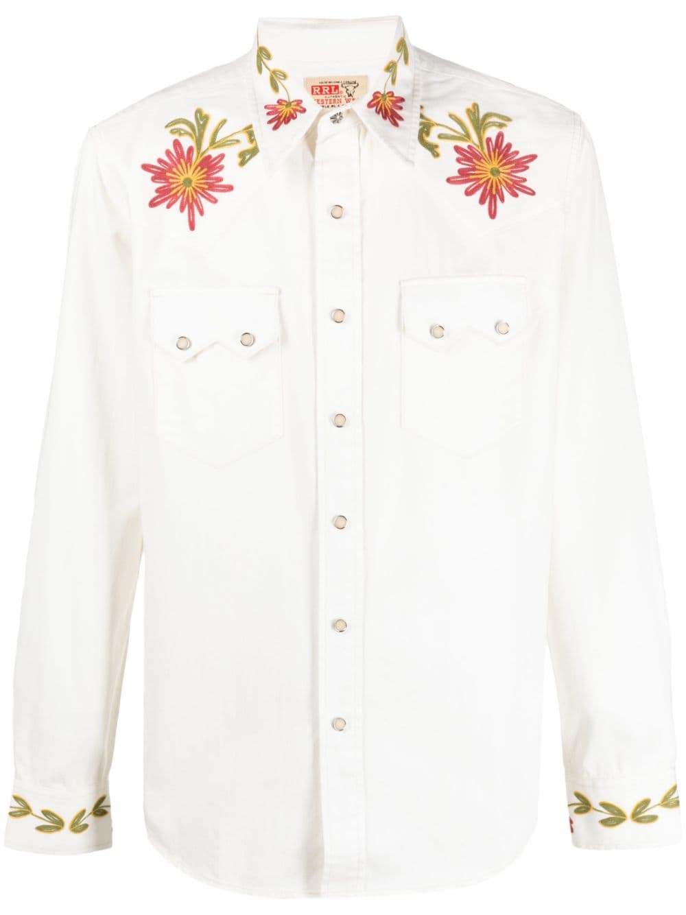 Ralph Lauren RRL floral-embroidered cotton shirt - White von Ralph Lauren RRL