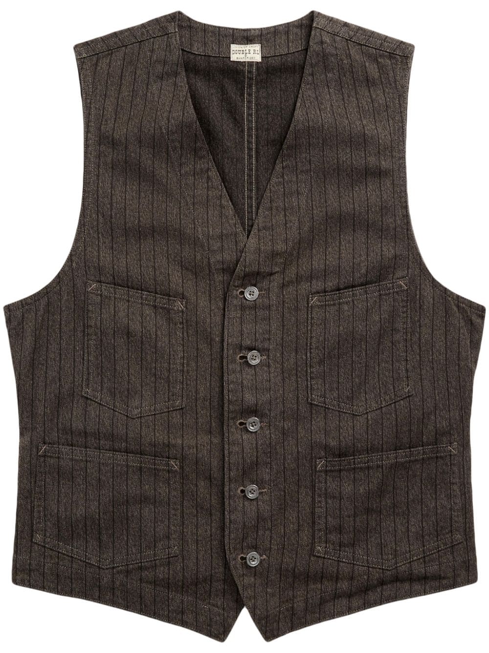 Ralph Lauren RRL pinstriped cotton-twill waistcoat - Black von Ralph Lauren RRL