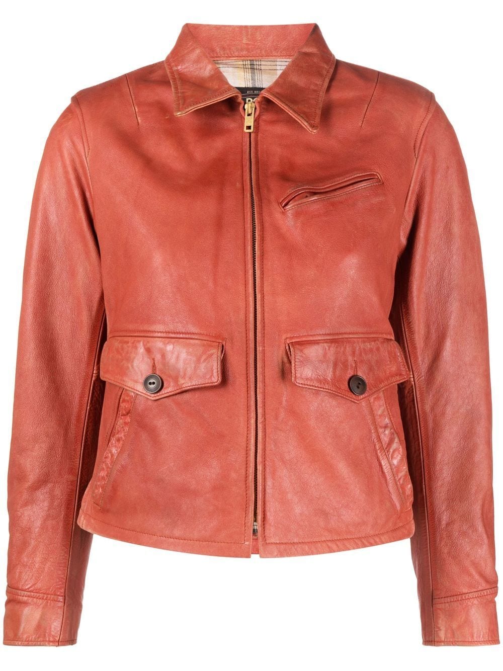 Ralph Lauren RRL zip-up leather jacket - Red von Ralph Lauren RRL