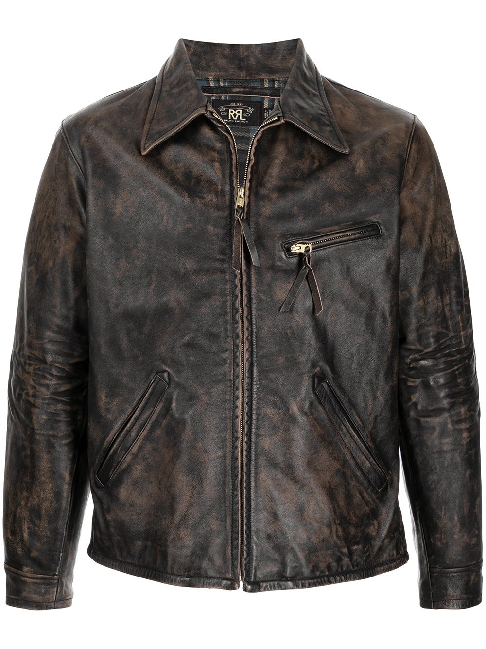 Ralph Lauren RRL zipped leather jacket - Brown von Ralph Lauren RRL