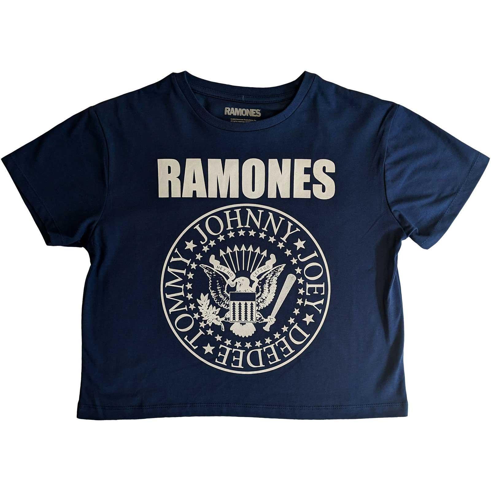 Kurzes Top Damen Blau Denim L von Ramones