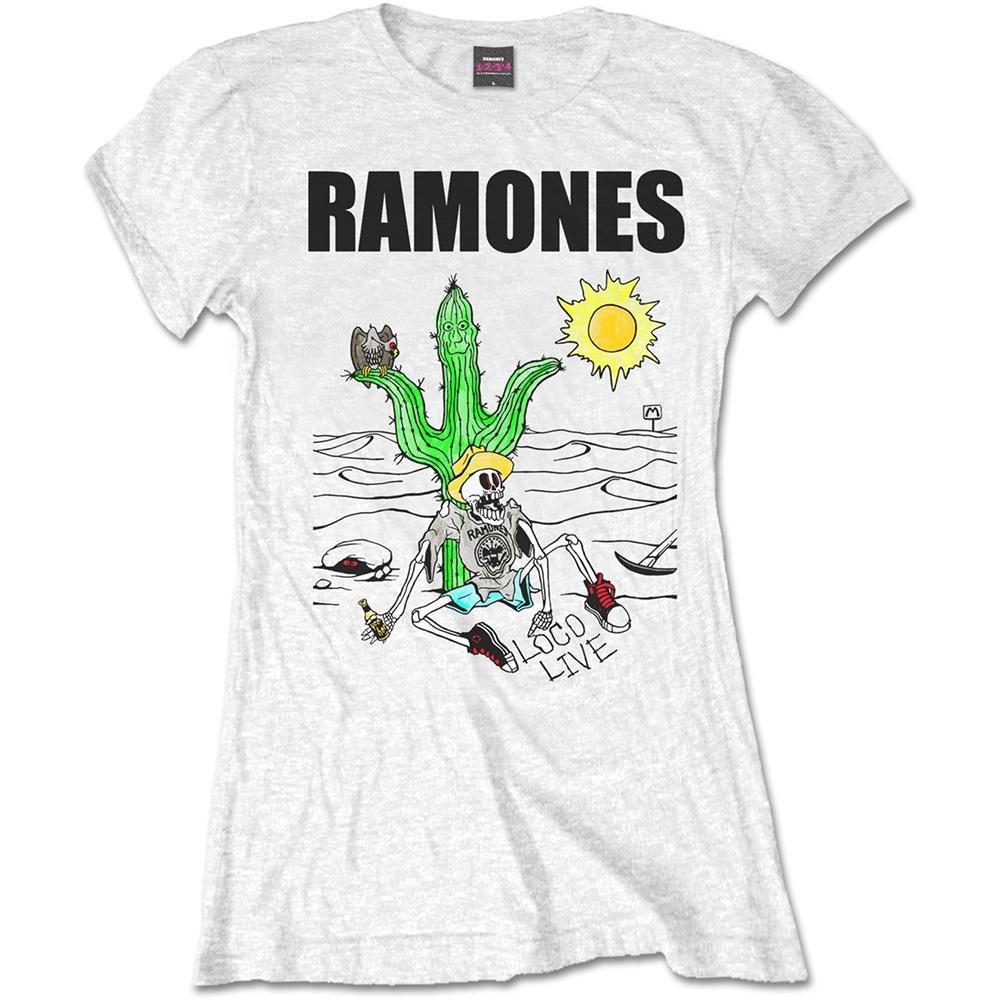 Loco Live Tshirt Damen Weiss M von Ramones