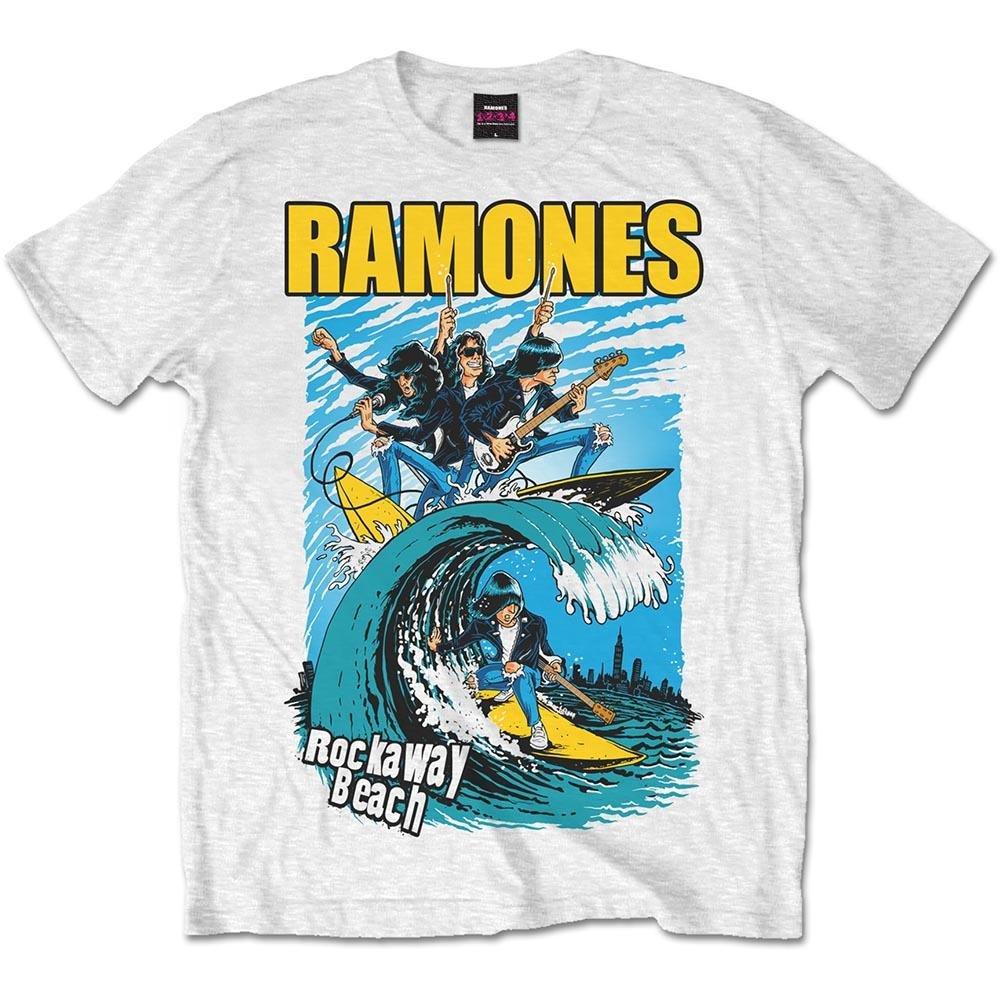 Rockaway Beach Tshirt Damen Weiss L von Ramones