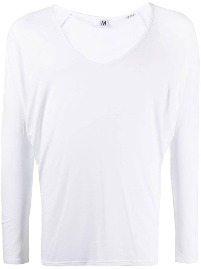Random Identities V-neck long-sleeved T-shirt - White von Random Identities