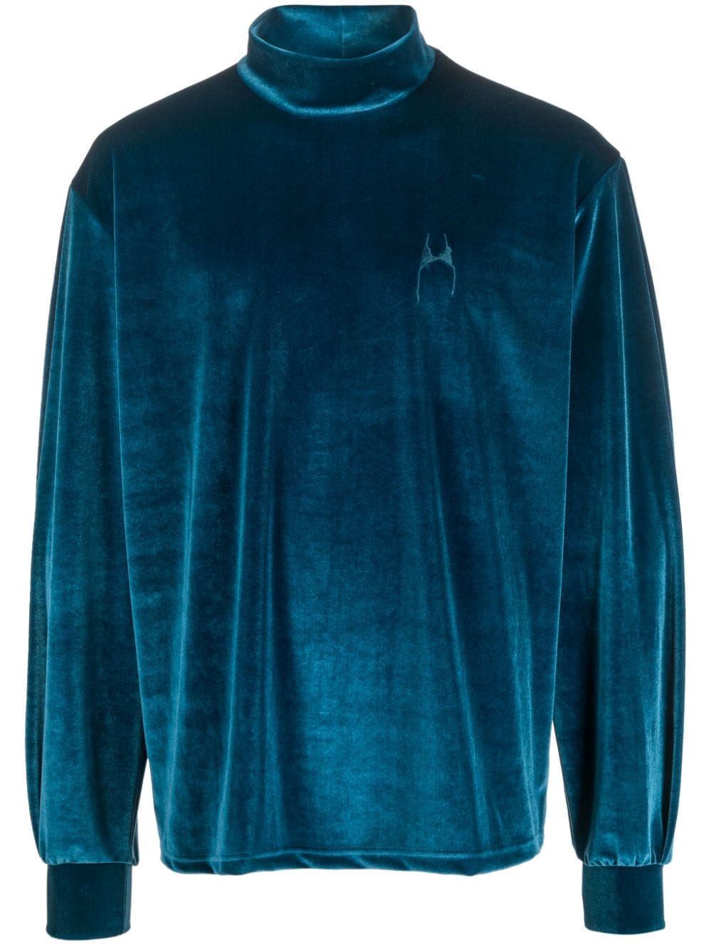 Random Identities high-neck velvet jumper - Blue von Random Identities